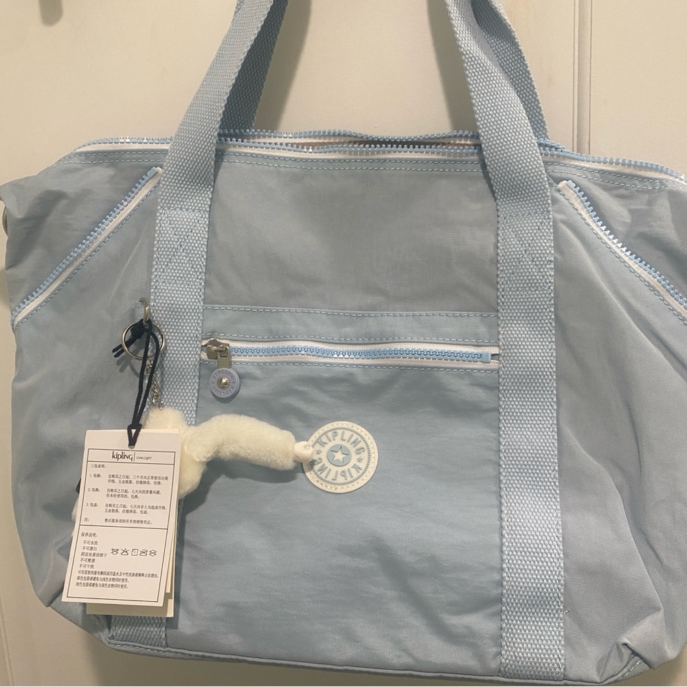 NWT Frost Blue Kipling Art Tote Bag 21L
